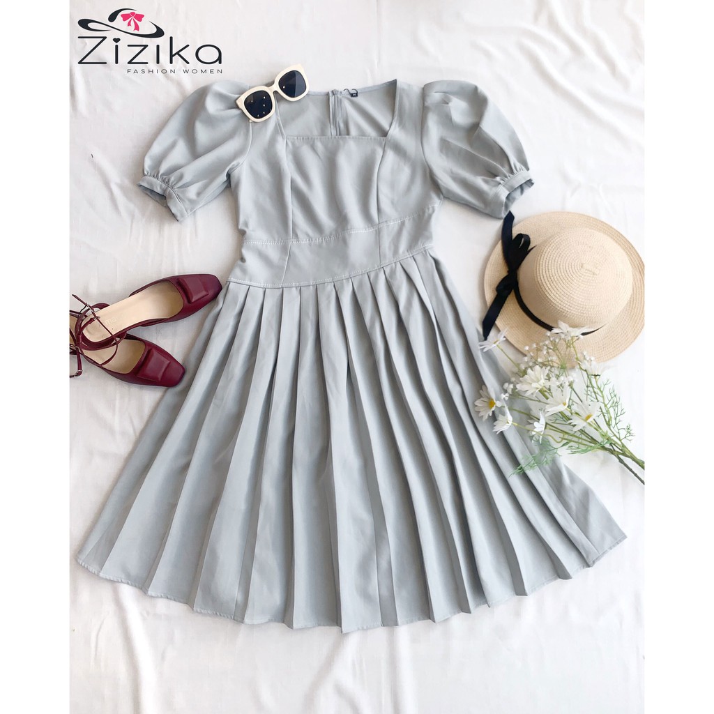 (Đầm thiết kế) Váy đầm nữ thời trang Zizika chân A xếp ly - V03 | BigBuy360 - bigbuy360.vn