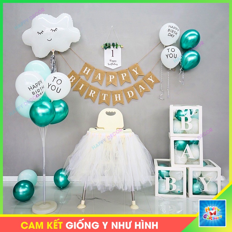 Set bóng trang trí sinh nhật Handmade kiểu Hàn Quốc phù hợp cho mọi độ tuổi [ Tặng BƠM BÓNG + KEO DÁN ]