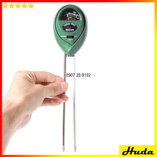 Máy đo độ ẩm, đo PH, đo ánh sáng đất canh tác, cây cảnh 3 trong 1 - đồ làm mộc