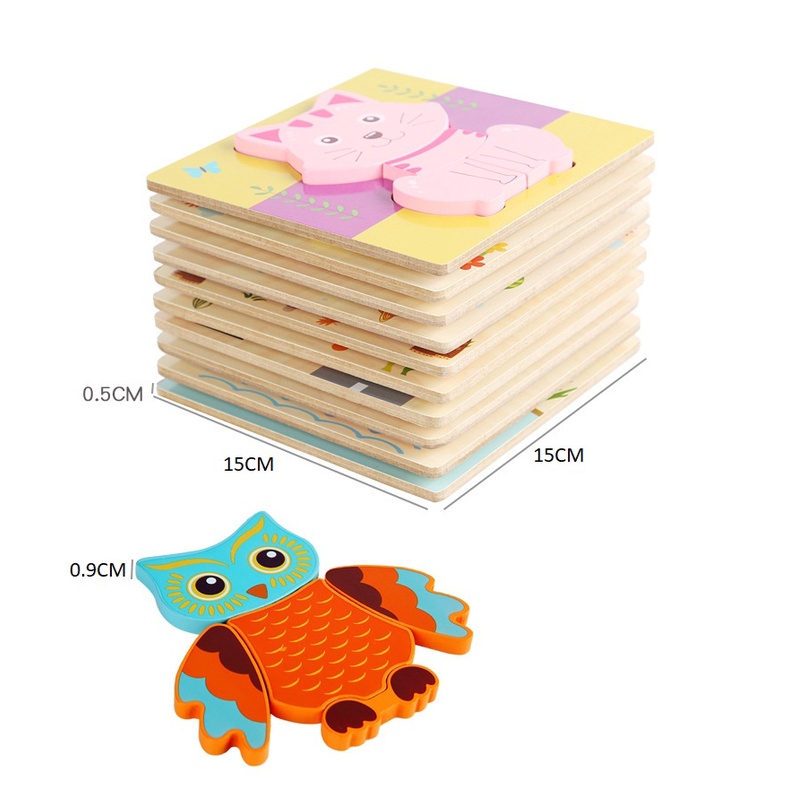 Tranh ghép gỗ 15x15cm chủ đề phương tiện giao thông - Đồ chơi thông minh HKtoys