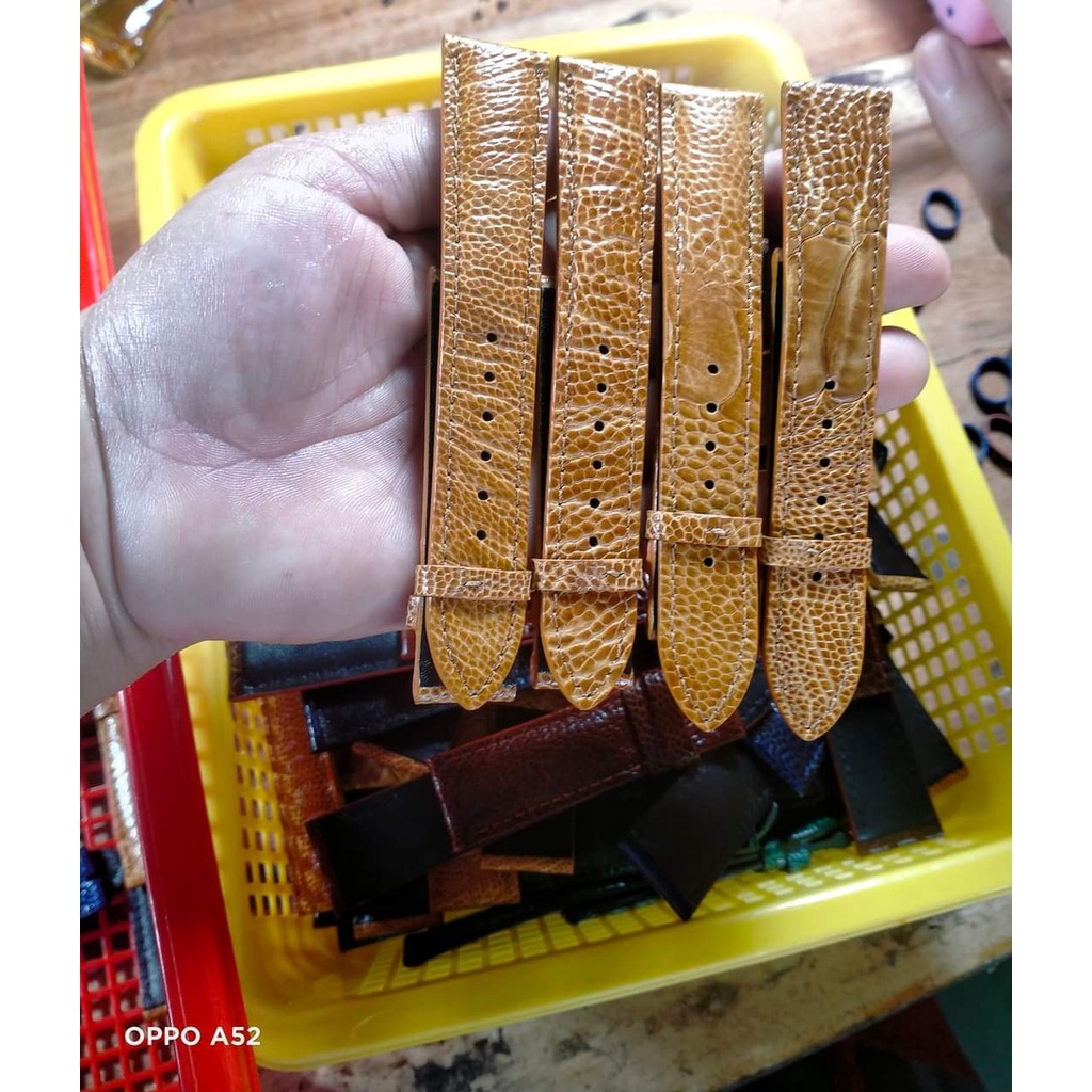 Dây đồng hồ da ĐÀ ĐIỂU THẬT cao cấp khóa cài nhiều Size 12 14 15 16 18 19 20 21 22 24mm