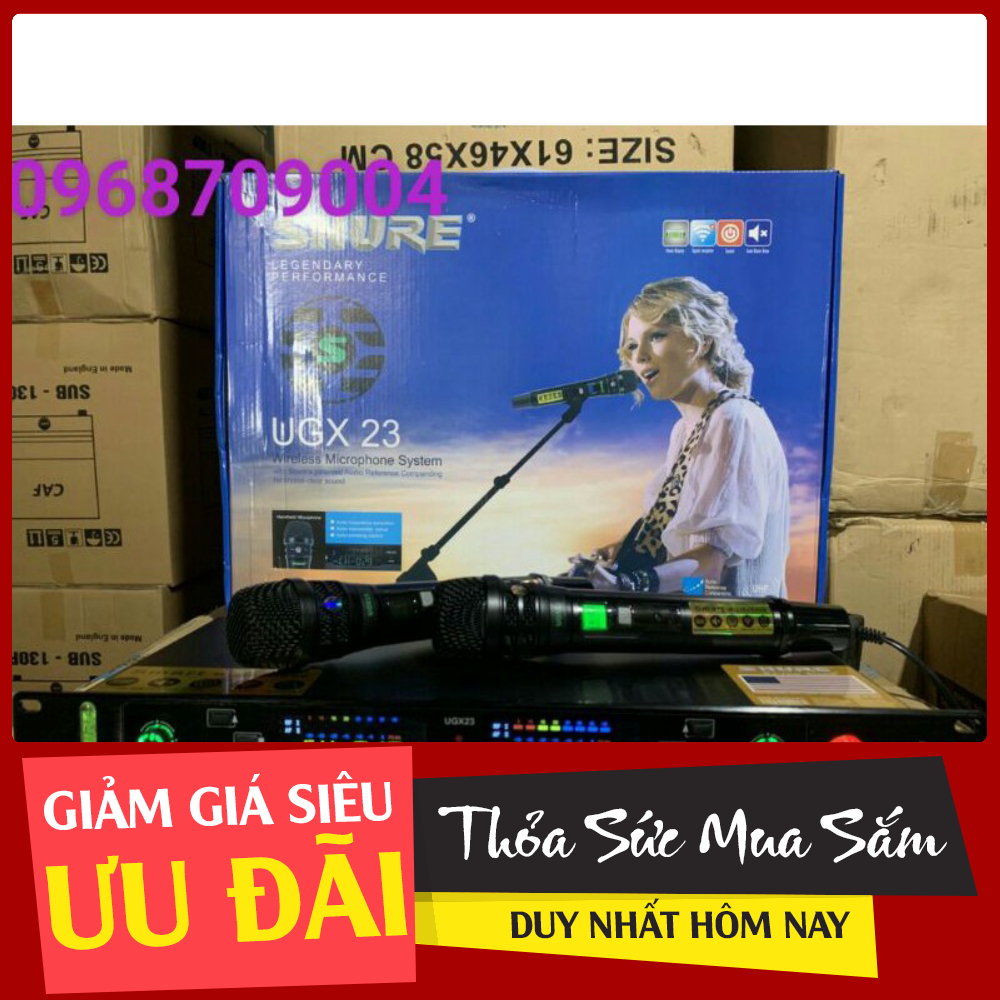 Micro karaoke không dây SHURE UGX 23 với chế độ tự ngắt(MỚI 2021) Micro UGX 23