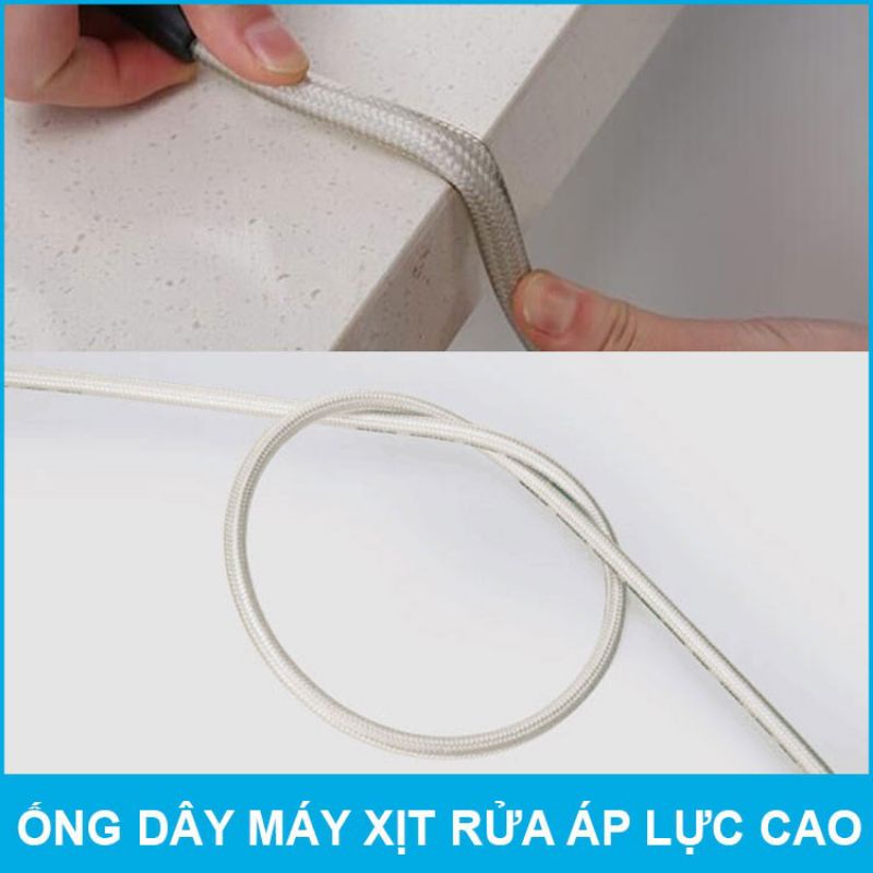 Dây rửa xe, 10, 15, 20, 30m, Dây rửa xe áp lực cao ren 22mm kèm khớp đồng nối đồng