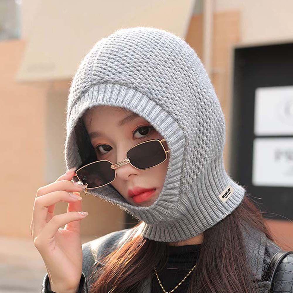 Mũ Dệt Kim Giữ Ấm Mùa Đông Phong Cách Balaclava Đơn Giản Cho Nữ