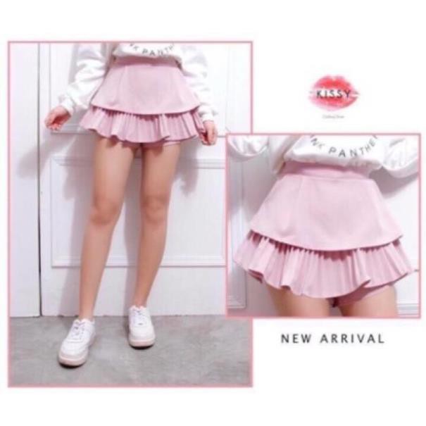Chân váy xếp ly dập ly 2 tầng siêu xinh thời trang Banamo Fashion 537 521 | BigBuy360 - bigbuy360.vn