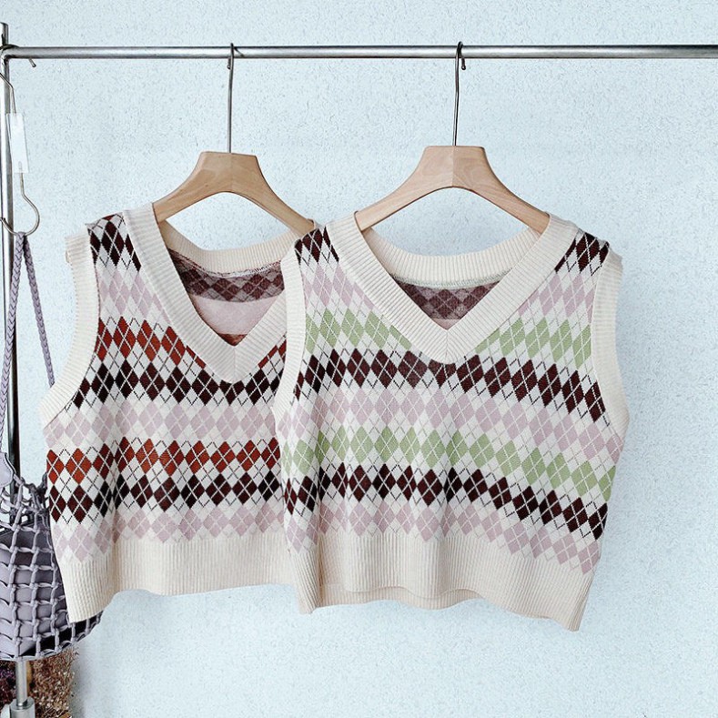 Áo Gile Len Nữ Kiểu Dáng Hàn Quốc, Áo Len Thời Trang FreeSize Họa Tiết Cá Tính Hàng Quảng Châu Cao Cấp | BigBuy360 - bigbuy360.vn