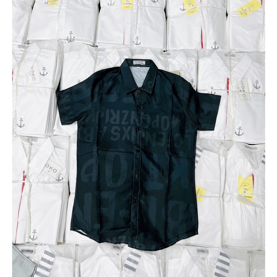 (Free Ship) Hàng Hot Mẫu Mới ÁO Sơ MI Nam Tay Ngắn In CHìm  Thời Trang Lịch Lãm Sang Trọng HÌnh Thật Shop Tự CHụp Kèm Vi