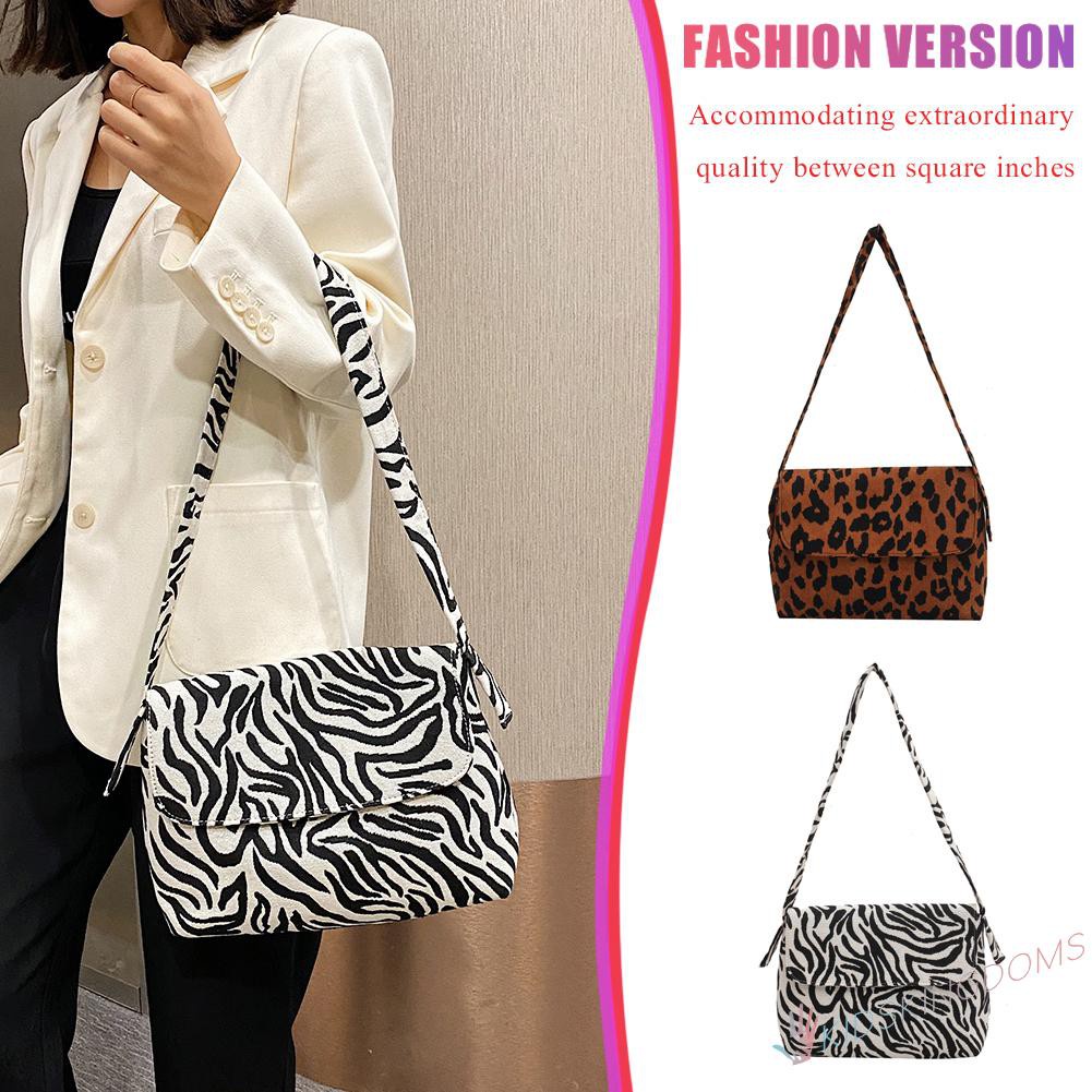 【Big Sale】Women Zebra Leopard Print Shoulder Bag Canvas Casual Travel Handbag Totes