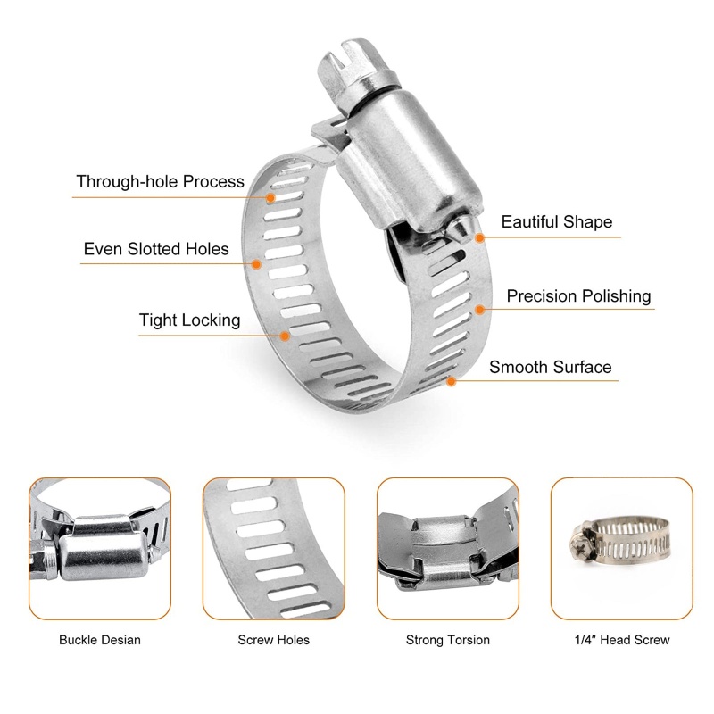 Set 60 Kẹp Ống Dẫn Nhiên Liệu 0 24-1 49 Có Thể Điều Chỉnh Chống Rò Rỉ