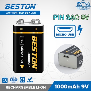 Pin sạc 9V Lithium Boston cổng sạc trực tiếp micro USB – Pin micro, đồng hồ đo điện, máy nghe nhạc, đèn pin,