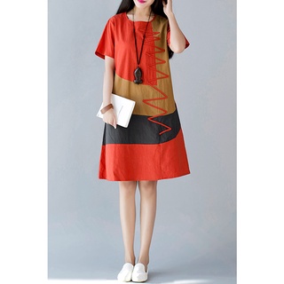 Đầm suông phối màu D2036