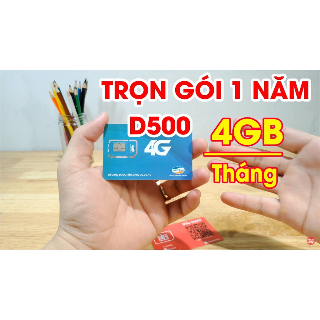Sim Dcom 4G Viettel D500 Trọn Gói 1 Năm Dùng Mạng Miễn Phí