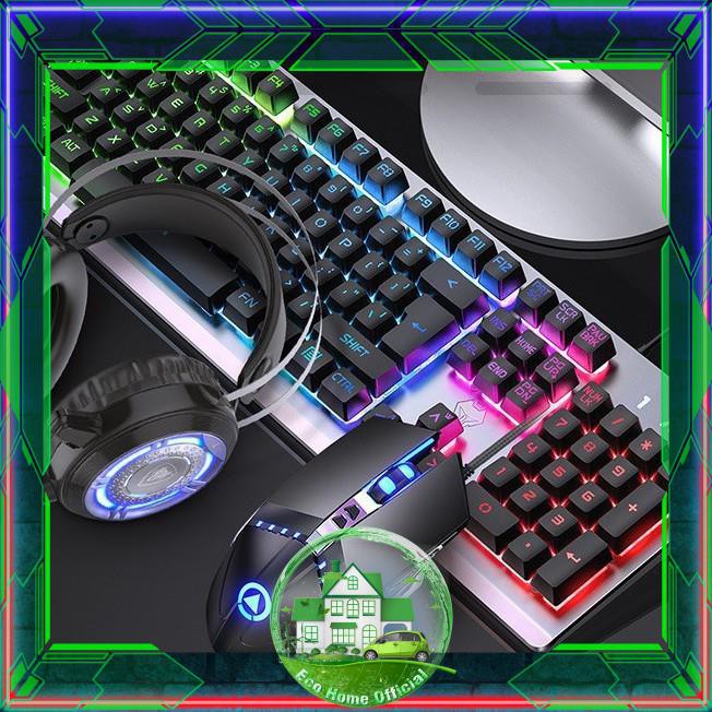 (Nháy Led Theo Nhạc) Combo Bộ Bàn Phím Giả Cơ K002 Black RGB - Tai nghe Gaming - Chuột Gaming - Pad Chuột ( BH 1 năm ) | BigBuy360 - bigbuy360.vn