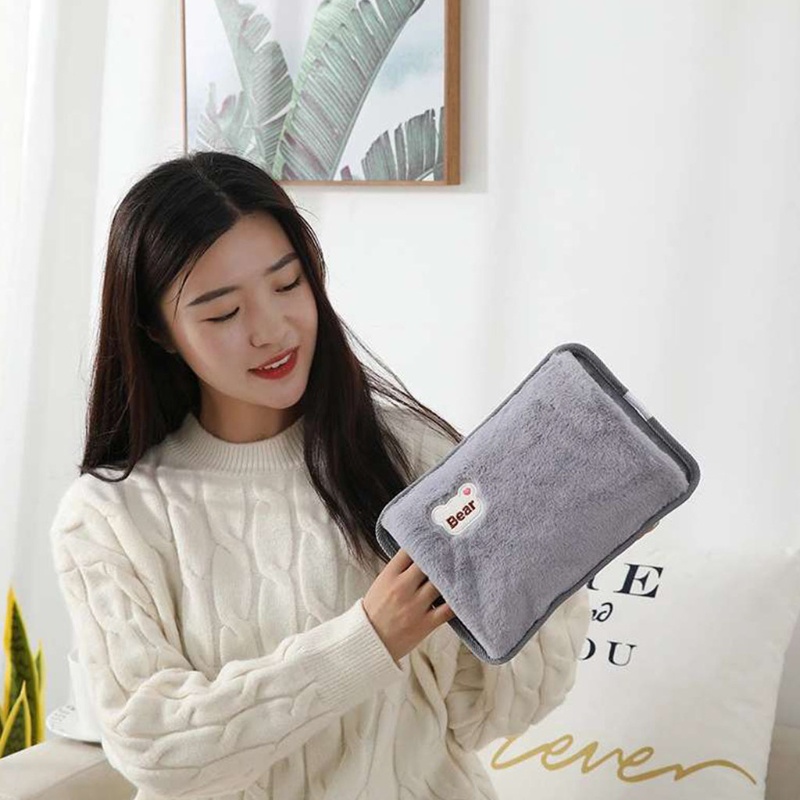 Túi Chườm Nước Nóng Bằng Điện Hình Gấu Hoạt Hình Phích Cắm EU