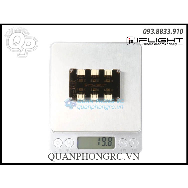 Vỉ Sạc iFlight 1S 6 Ports PH2.0 LiHV Battery Charging Board Type C Input