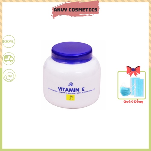 Kem dưỡng Vitamin E Thái Lan, kem dưỡng vitamin e body và mặt Thái Lan nắp xanh chính hãng 200g