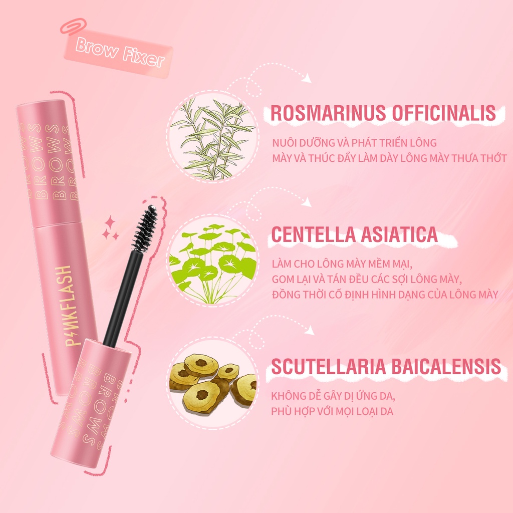 [Hàng mới về] Gel tạo dáng lông mày PINKFLASH tự nhiên chống dính lâu trôi đa năng