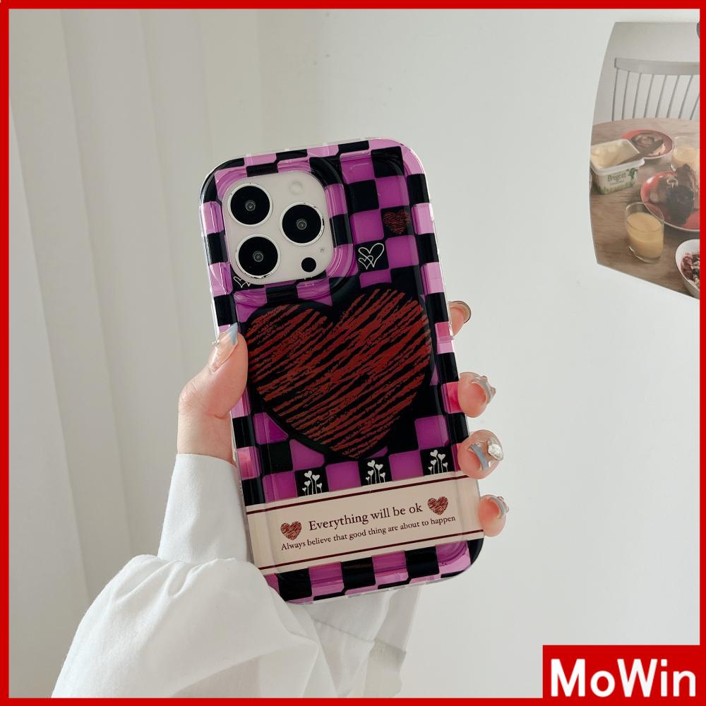 Ốp điện thoại dày in caro trái tim thích hợp cho iPhone 13 Pro Max 12 Pro Max 11 Pro Max 7plus XR xs max 14 Pro Max