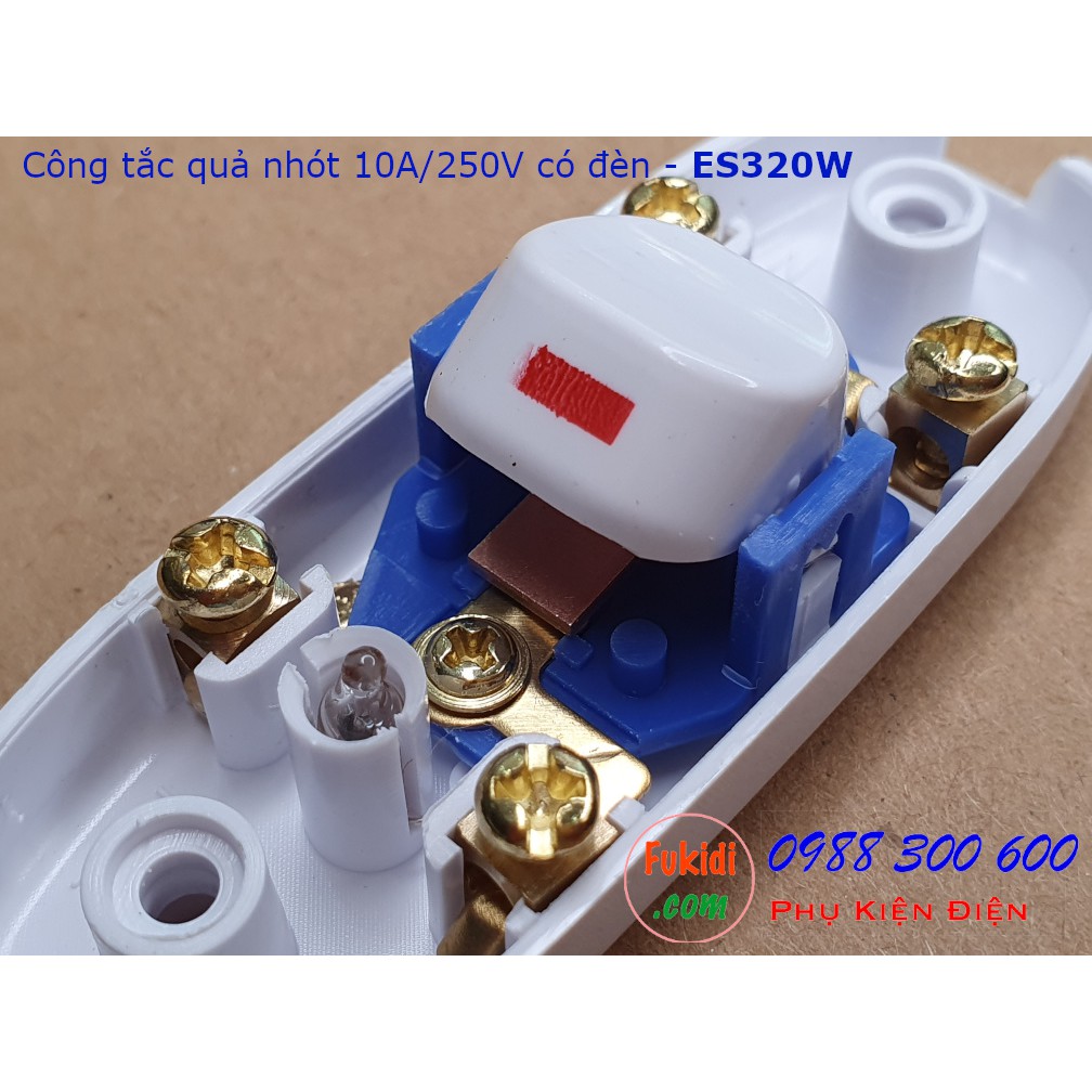 Công tắc treo dây, công tắc quả nhót, 10A 250V có đèn báo ES320
