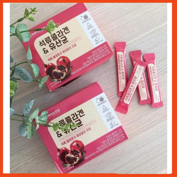 Collagen Lựu Đỏ Hàn Quốc 30 Gói  đẹp da, thải độc gan, mờ nám của hàn quốc