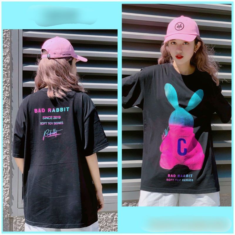 Áo Thun Tay Lỡ Nam nữ unisex form rộng phong cách Ulzzang in hình BAD RABBIT | BigBuy360 - bigbuy360.vn