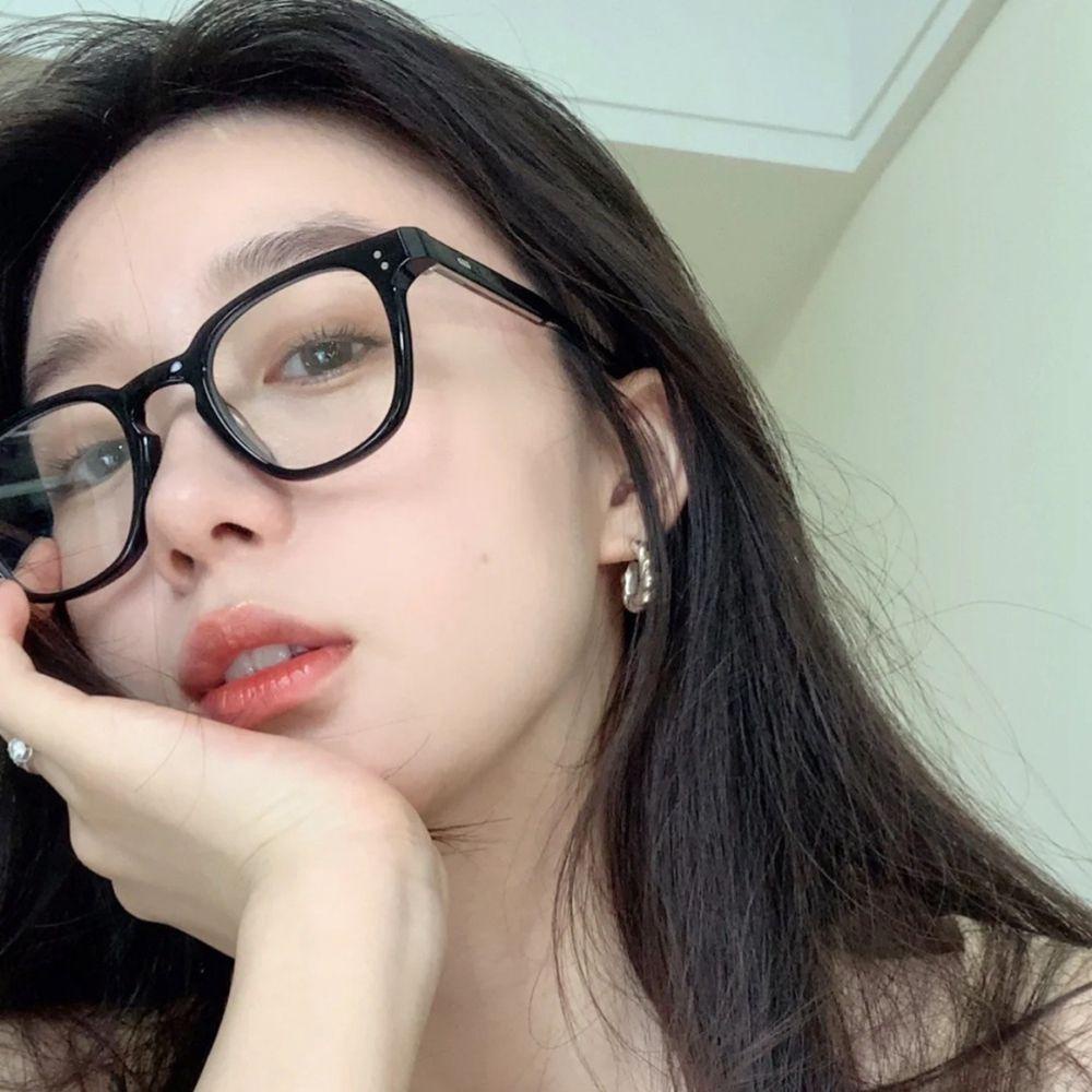 Kính Chống Ánh Sáng Xanh Gọng Tròn Họa Tiết Da Báo Phong Cách Hàn Quốc Dành Cho Nam