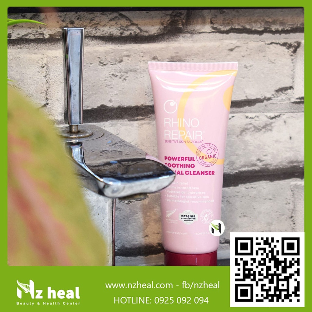 [Hỏa tốc] Sữa rửa mặt dưỡng ẩm và phục hồi da Rhino Repair Powerful Soothing Facial Cleanser 150ml