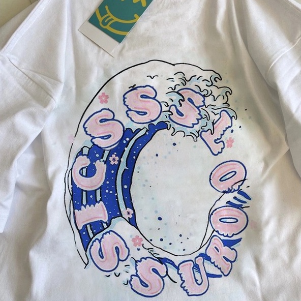 Áo thun ZHELIHANGFEI ngắn tay dáng rộng in họa tiết cá tính trẻ trung