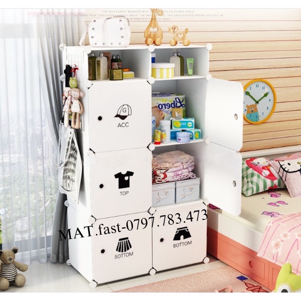 Tủ Nhựa Lắp Ghép 6 Ô Thông Minh Đa Năng