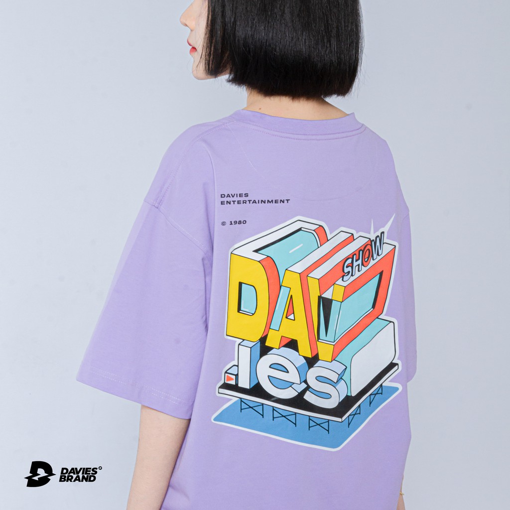 Áo thun tay lỡ nữ form rộng màu tím DAVIES - D Entertainment Tee - violet