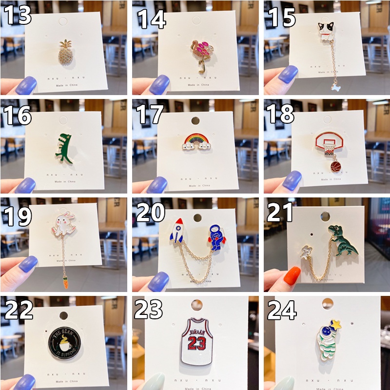 Ahellogirl Ghim cài áo hình hoạt hình dễ thương phong cách Hàn Quốc