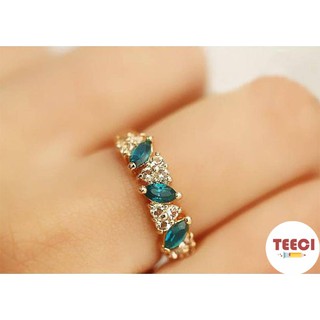 Nhẫn 3 Viên Cườm TINISO9014