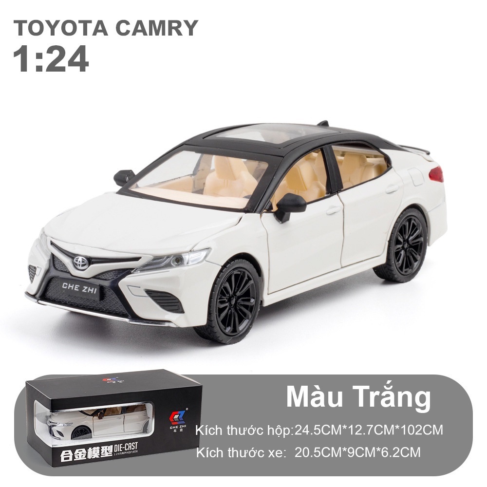 Xe mô hình Toyota Camry chất liệu hợp kim tỉ lệ 1:24 có thể mở được 4 cánh cửa, cốp sau và nắp capo, có đèn và âm thanh
