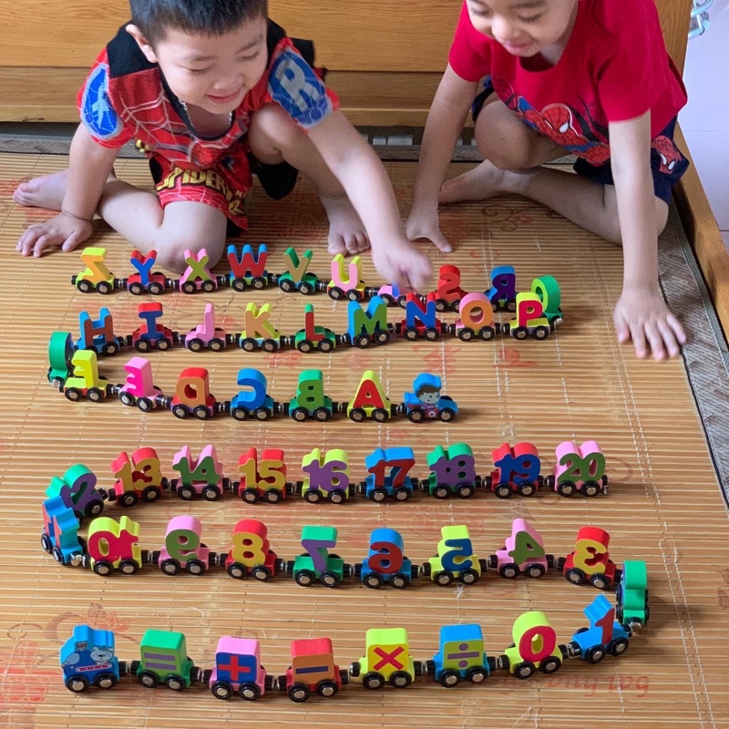 🐳🐳Đồ chơi ĐOÀN TÀU NAM CHÂM HỌC CHỮ VÀ SỐ BẰNG GỖ Cho Bé🌹- đồ chơi giáo dục sớm Montessori cho bé giúp bé học chữ và số