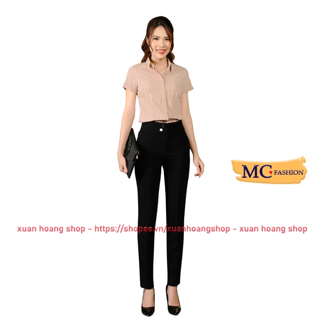 Quần Tây Nữ Công Sở Lưng Cao Kiểu Âu Mc Fashion, Màu Đen, Xanh Tím Than, Chất Vải Co Giãn Nhẹ, Size Đủ, Q0460