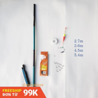 Bộ cần câu tay, câu đơn giá rẻ tặng kèm bộ dây câu, phao câu, chì câu, lưỡi câu