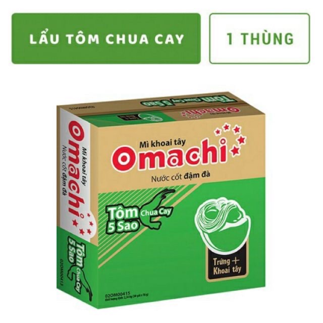 Mù Tôm Omachi Lẩu Tôm Chua Cay thùng 30 gói