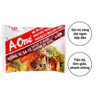 Thùng 30 gói mì hương vị sa tế satay flavor instant noodles a-one - ảnh sản phẩm 2