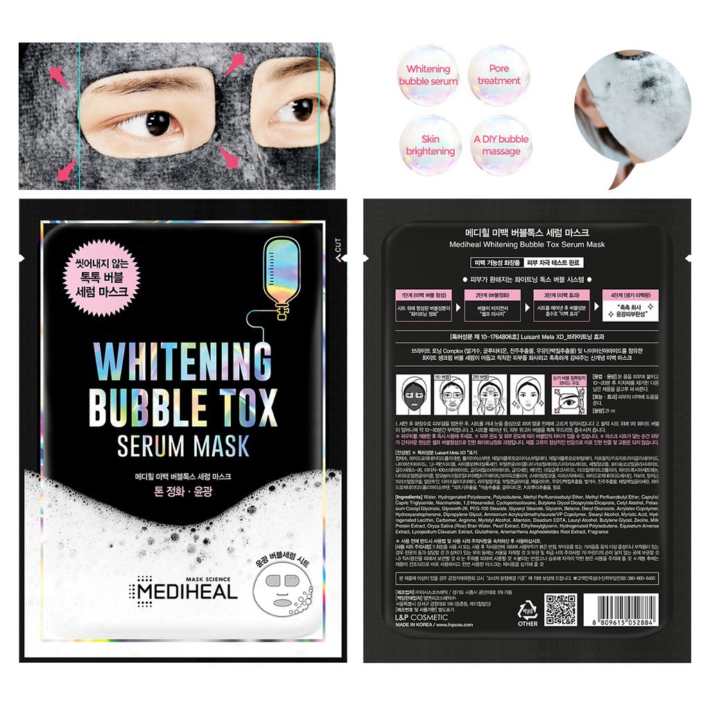 Mặt nạ sủi bọt thải độc cho da Mediheal Bubble Tox Serum Mask 25ml