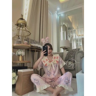bộ ngủ lụa latin tiểu thư cộc dài
