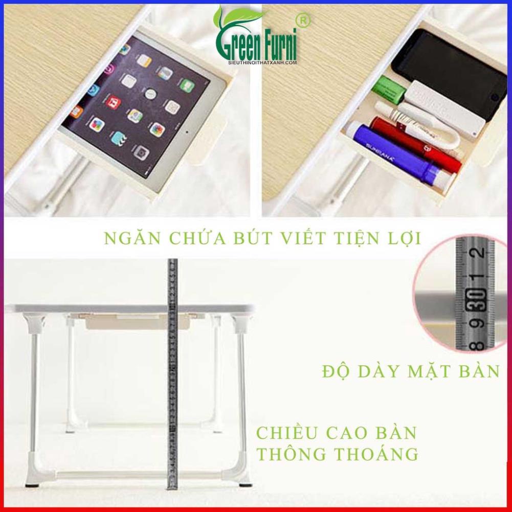 Bàn học gấp gọn thông minh Green Furni chân thép xếp gọn, bàn làm việc bàn học sinh chắc chắn hiện đại