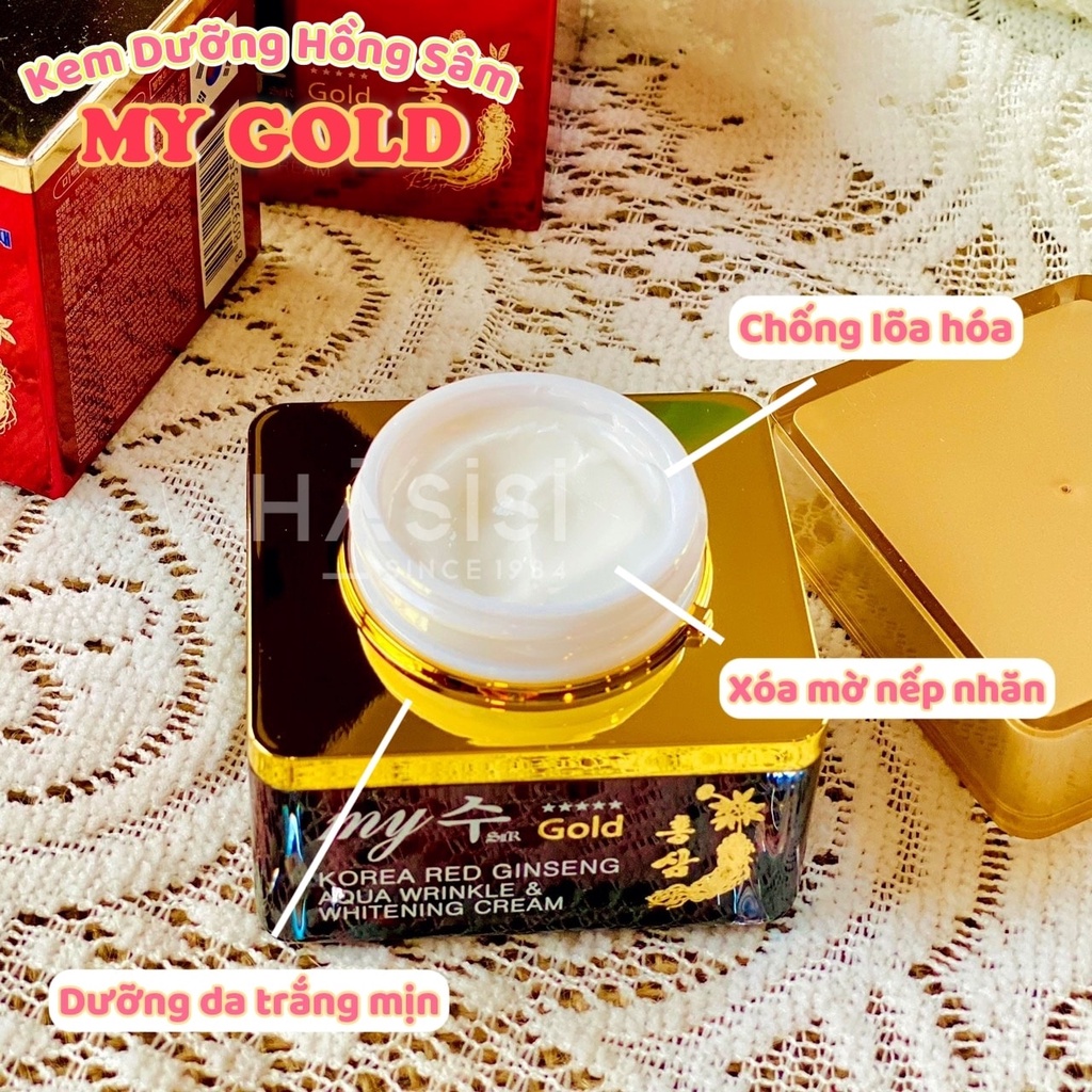 KEM SÂM DƯỠNG TRẮNG DA MY GOLD - Korea Red Ginseng White Cream 50ml