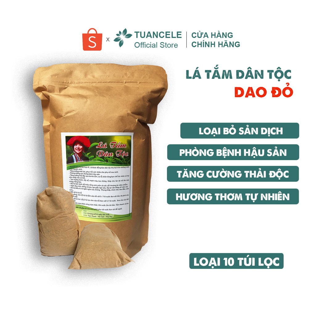 Lá Tắm Xông Sau Sinh Dân Tộc Dao Đỏ Nguyên Liệu Chuẩn Tăng Cường Sức Đề Kháng Phục Hồi Sức Khỏe Gói 10 Túi Lọc