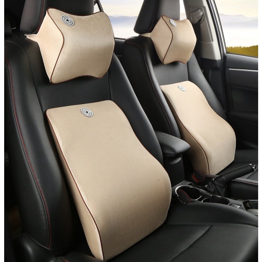 Gối tựa đầu và tựa lưng cao su non cao cấp ghế ngồi ô tô