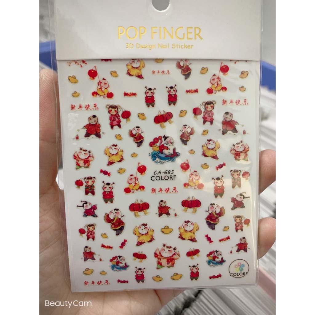 sticker tết trang trí nail