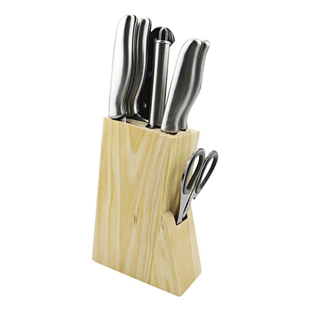 Bộ dao 8 món thép không gỉ đế gỗ