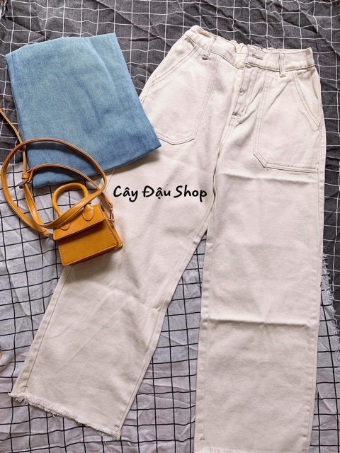 Quần Jeans mỏng ống suông phối lưng chun (9-15 ngày có hàng) | BigBuy360 - bigbuy360.vn