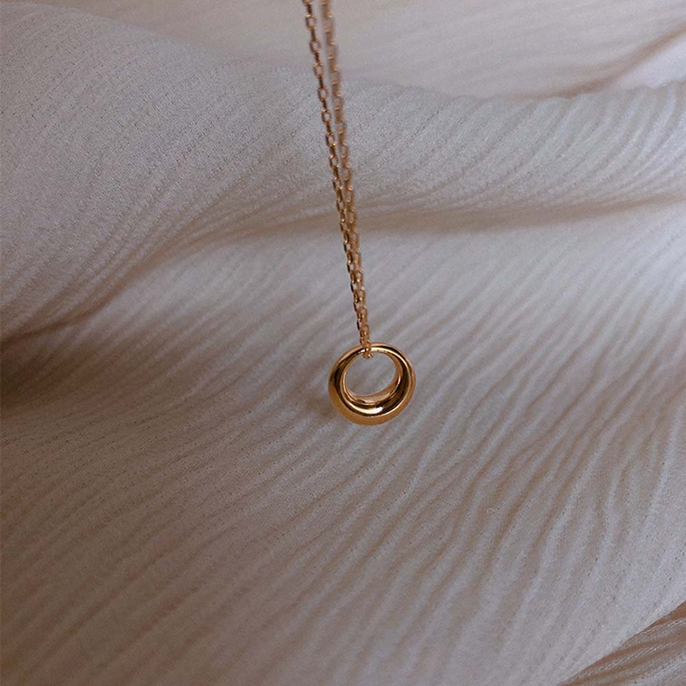 Vòng cổ mặt hình tròn đơn giản cá tính cho nữ