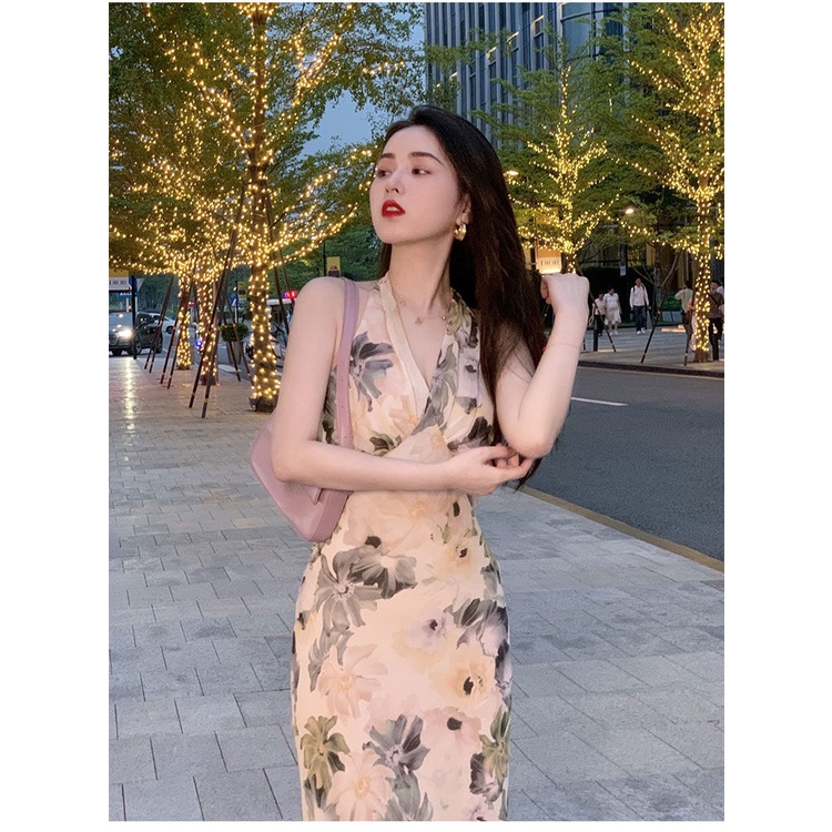 Đầm Cổ Chữ V In Hoa Thiết Kế Mới Quyến Rũ Thời Trang Mùa Hè Dành Cho Nữ Size S-2Xl | BigBuy360 - bigbuy360.vn