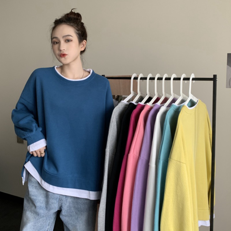 Áo len nữ dài tay cổ tròn màu sắc thời trang | BigBuy360 - bigbuy360.vn